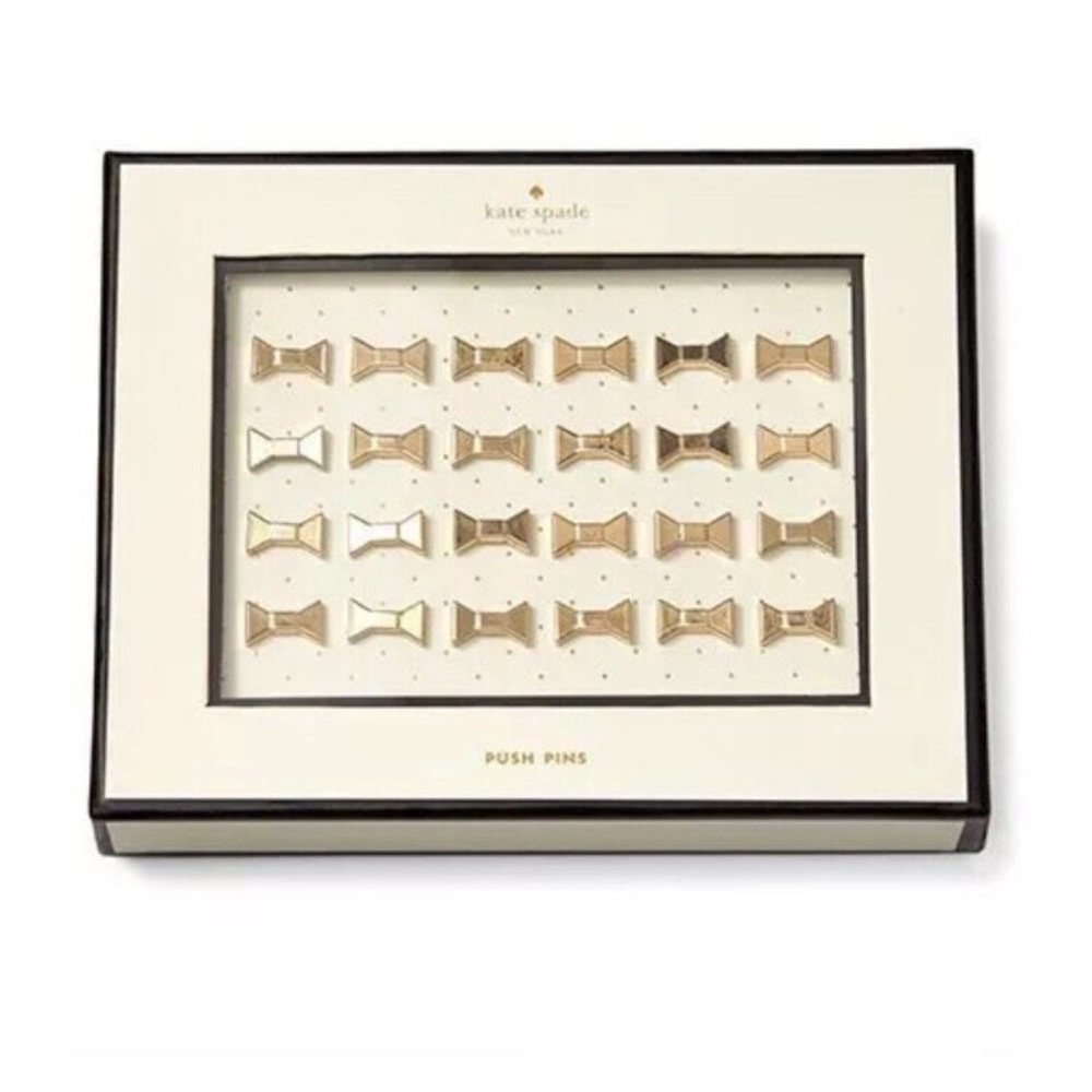 Kate Spade Bow Push Pins Gold Tone Set Of 24